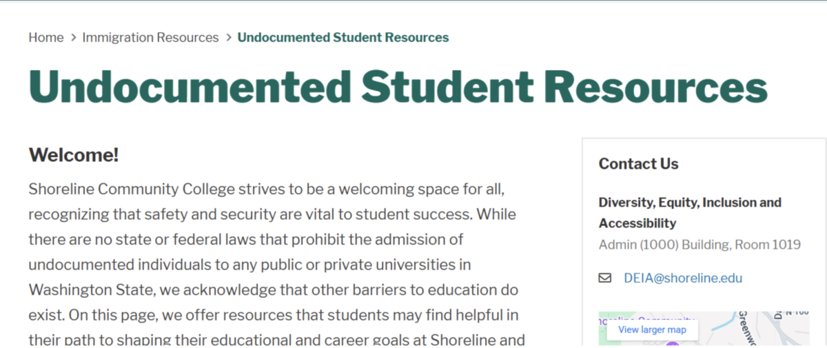 The tab on SCC's website where information for undocumented students can be found.